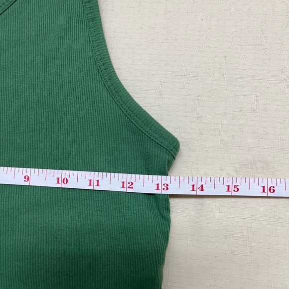 VS Pink S green one shoulder tank with shelf bra - Picture 4 of 12